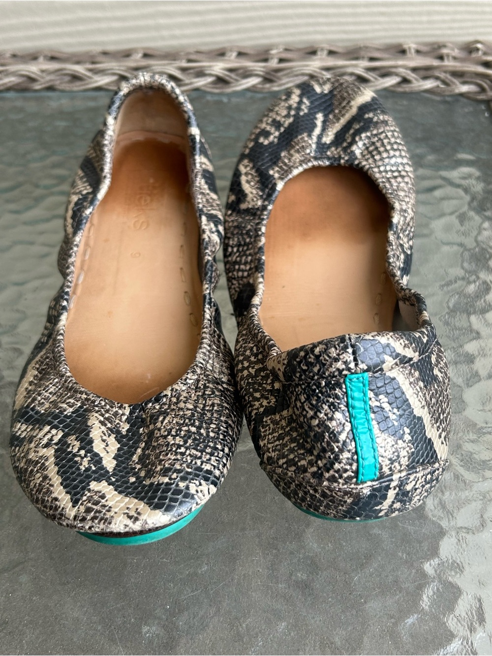 TIEKS Copperhead Snake Print Flats sz 9 - Picture 2 of 14
